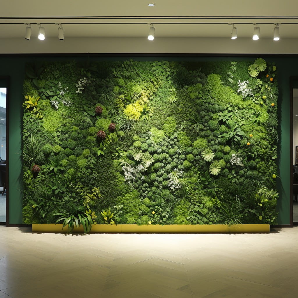 Artificial Grass Wall With Botanical Art