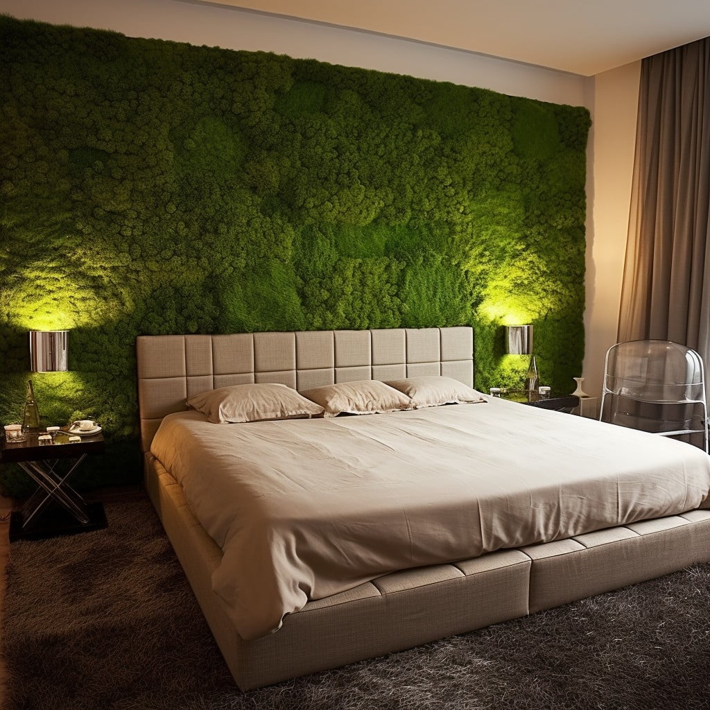 Bedroom Headboard Wall of Artificial Grass