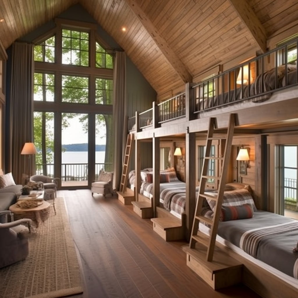 Bunk Rooms to Accommodate More Guests Lake House Design