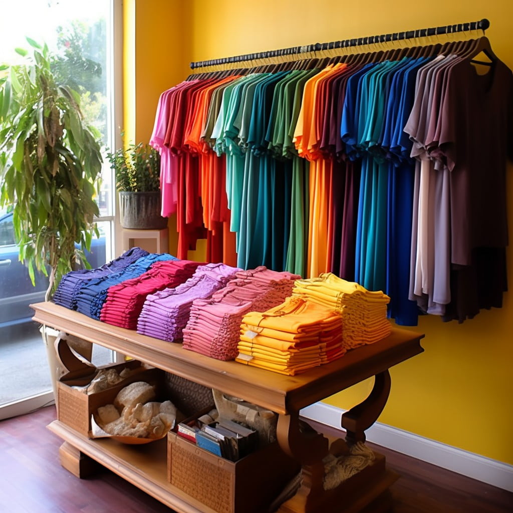 Color Coded Merchandise Display for a Very Small Boutique