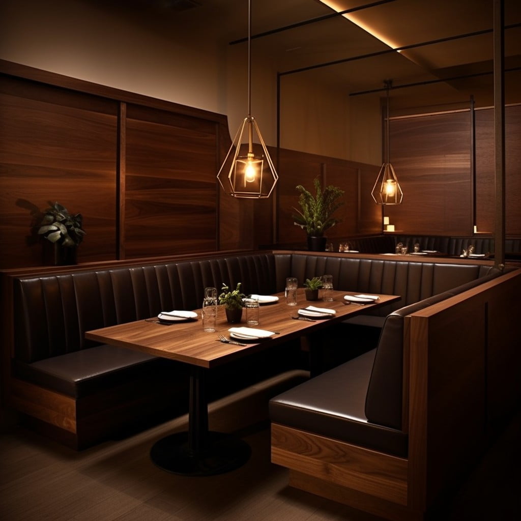 Cozy Booth Seating Around the Perimeter Small Restaurant Bar Design