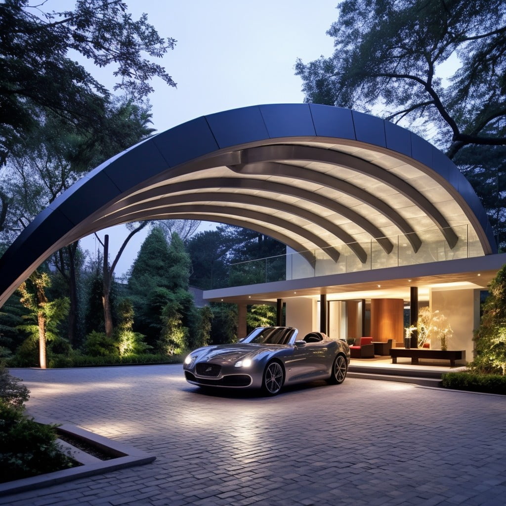 Curved Roof Carport for Modern Design