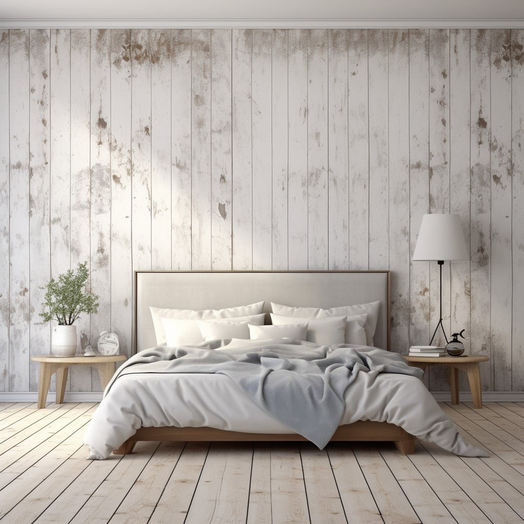 Distressed White Wood Wall