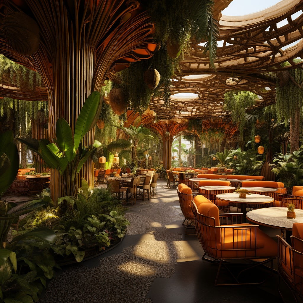 Exotic Tropical Theme Restaurant Design