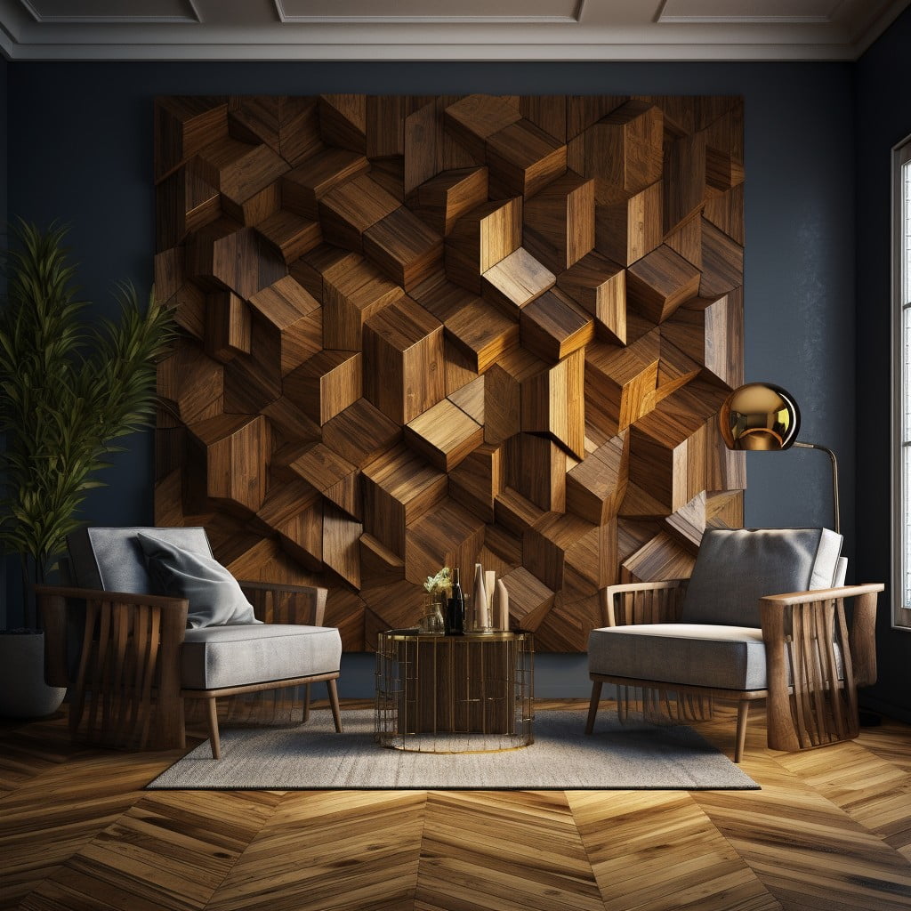 Geometric Pattern Wood Wall