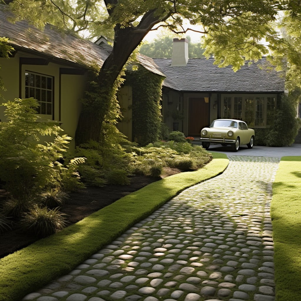 "Green" Driveway With Permeable Grass