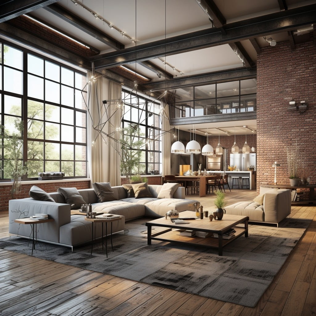Industrial Style Loft With Exposed Brick Walls