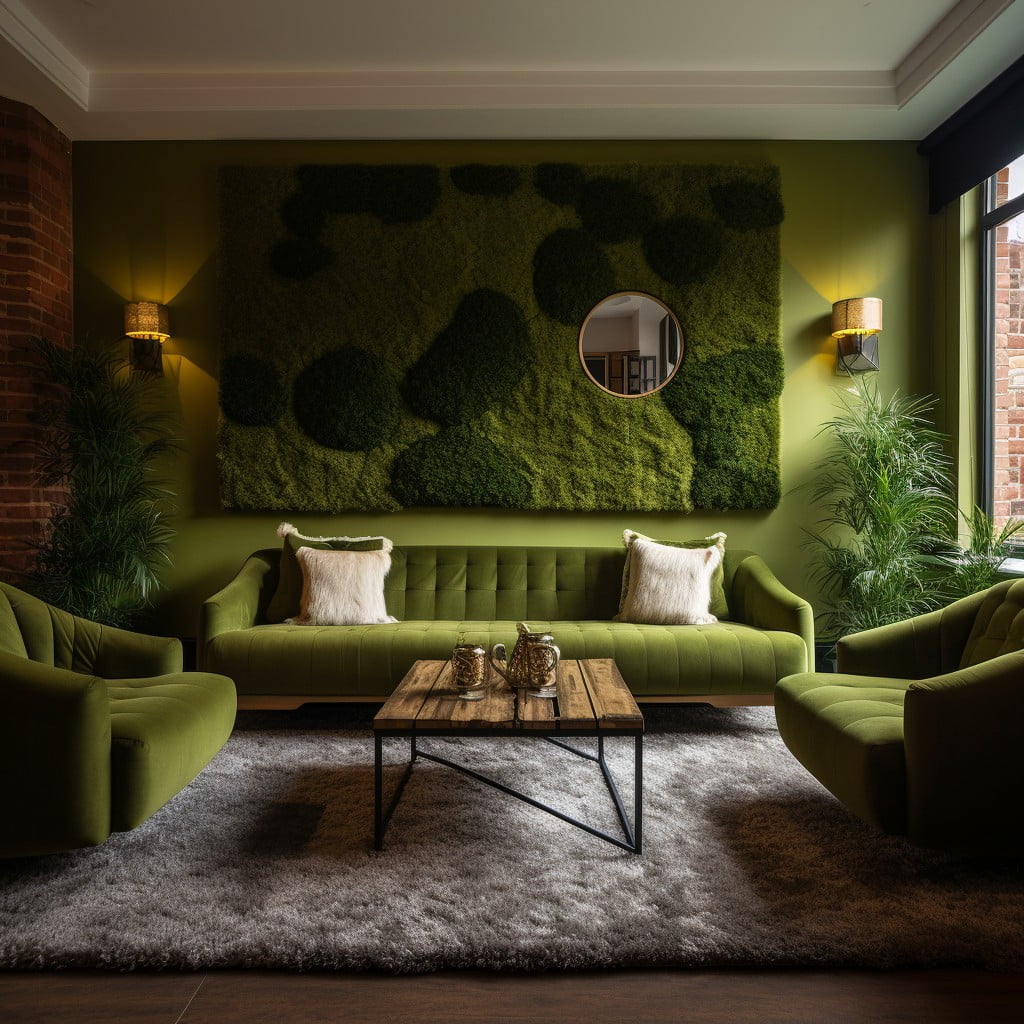 Lounge Feature Wall of Artificial Grass