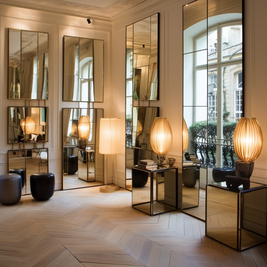 Mirrors to Reflect Light and Make the Space Appear Bigger  for a Very Small Boutique