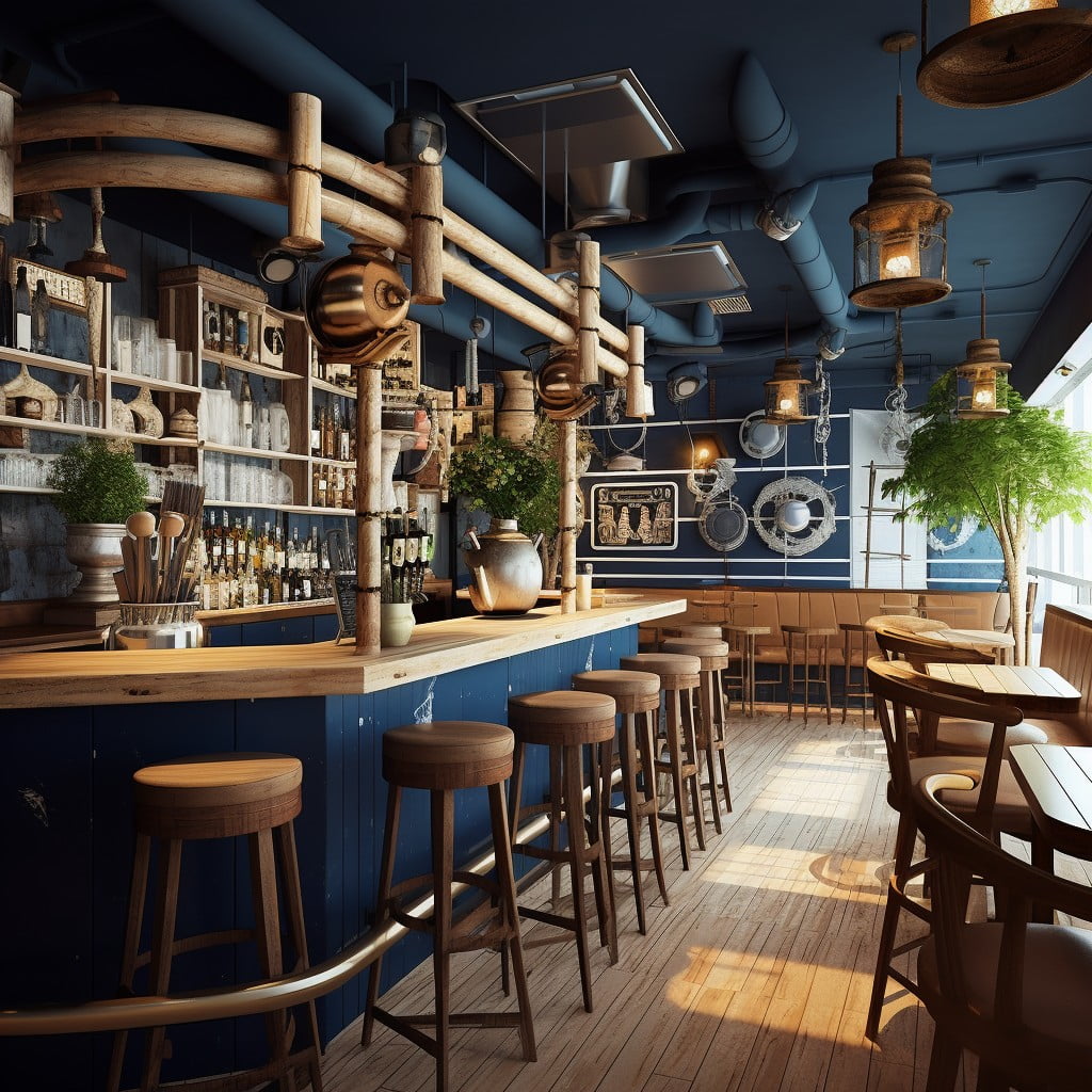 Nautical Theme for Coastal Locations Small Restaurant Bar Design