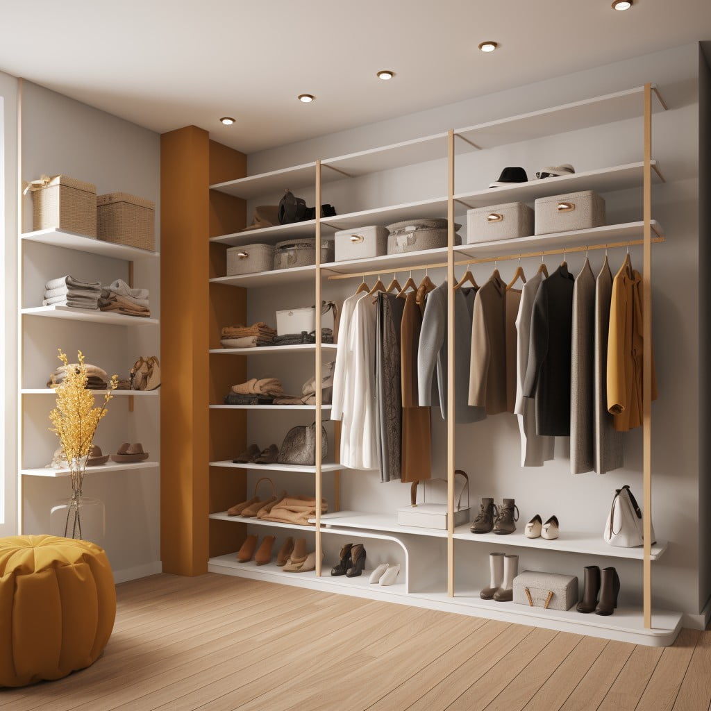 Open Closet Design for an Easy-access Layout for a Very Small Boutique