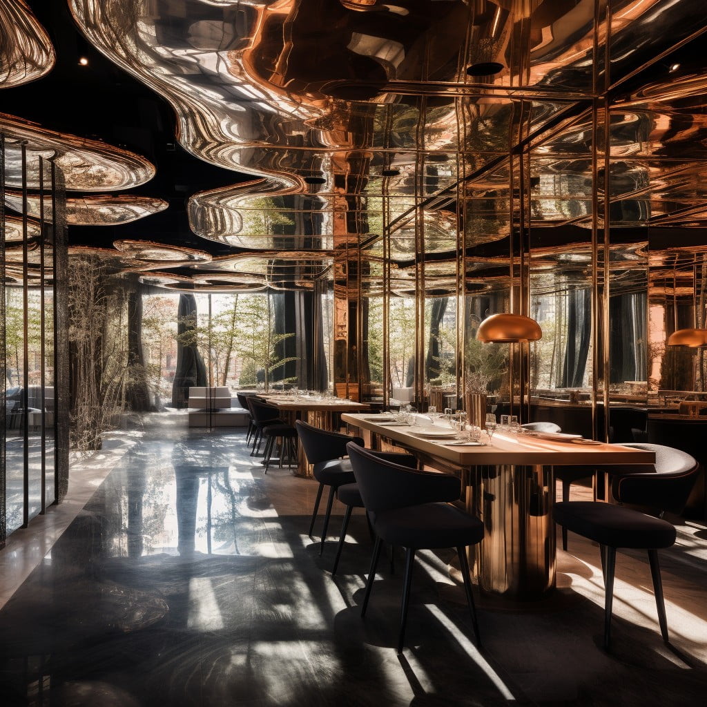 Reflective Mirrored Interior Restaurant Design