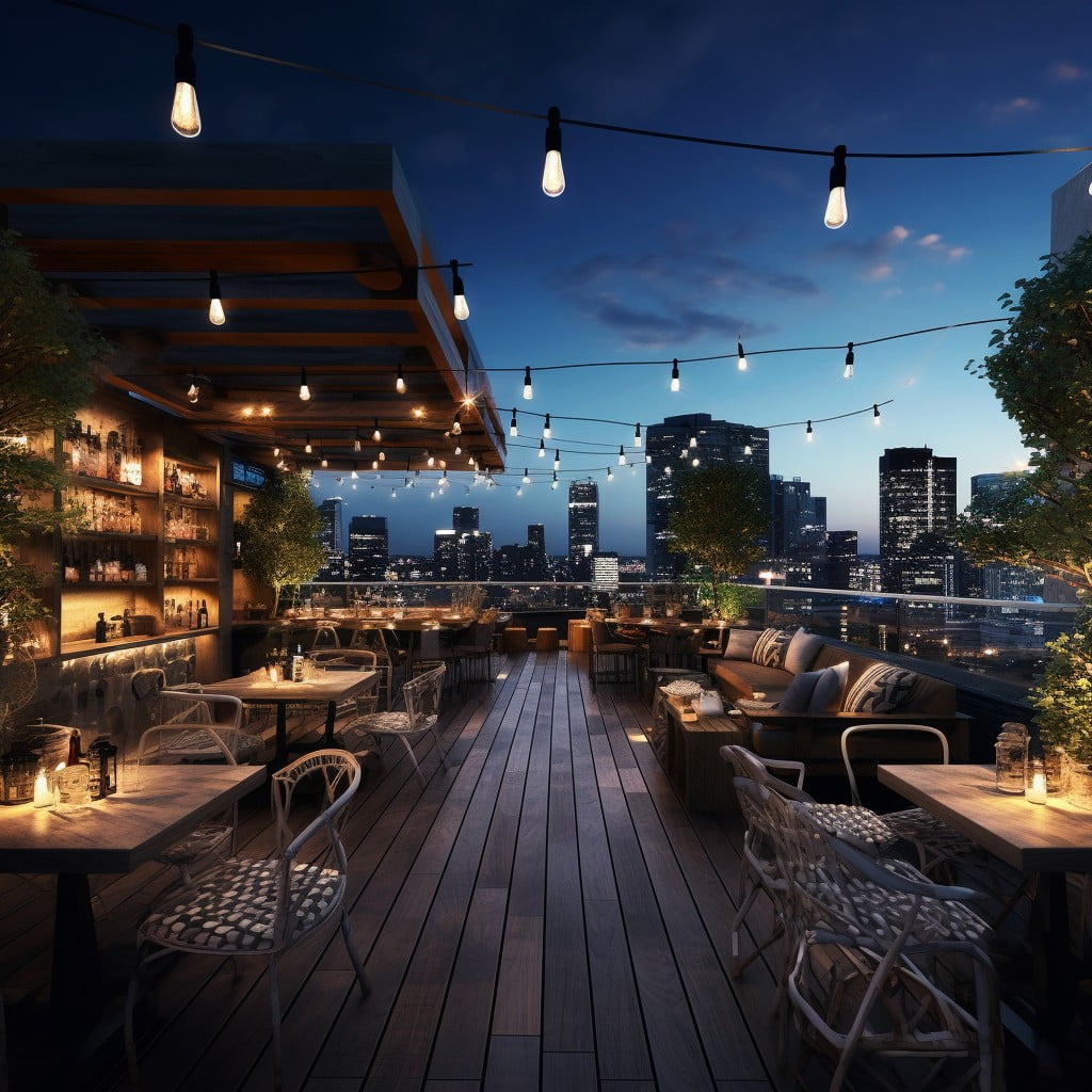 Rooftop Bar With City Views Small Restaurant Bar Design