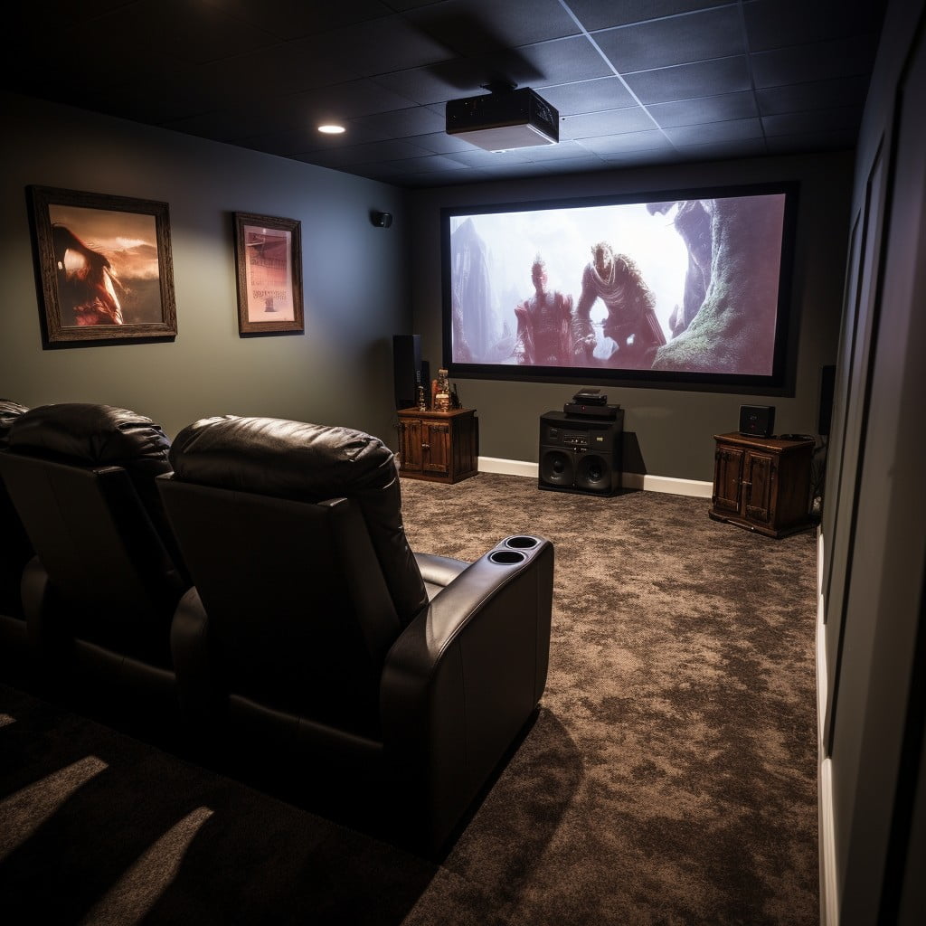 Small Home Theater Room Insulated Flooring for Noise Control
