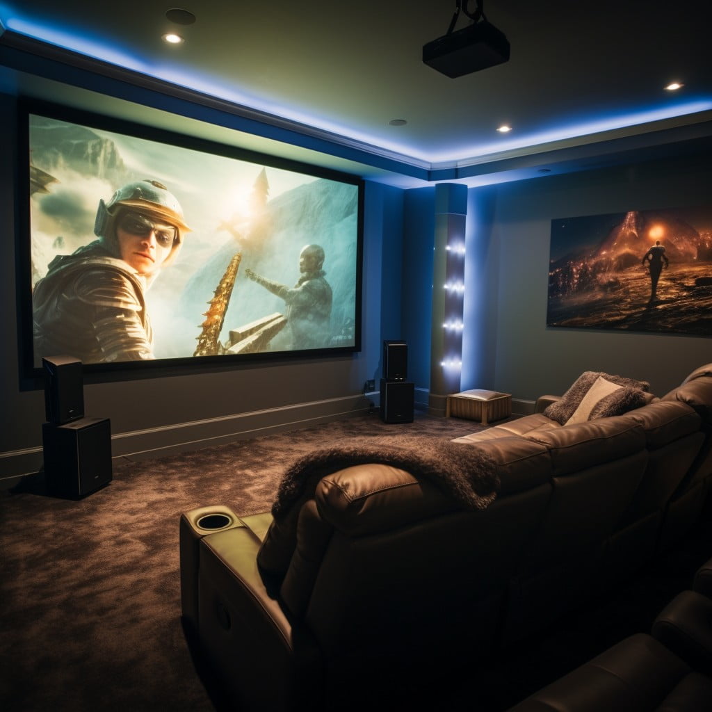 Small Home Theater Room Projector Screen Wall
