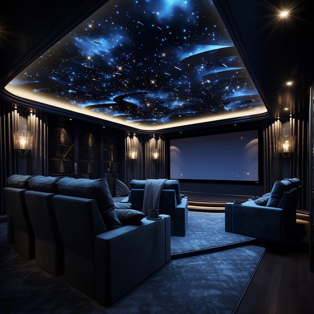 Small Home Theater Room Starlight Ceiling Effect