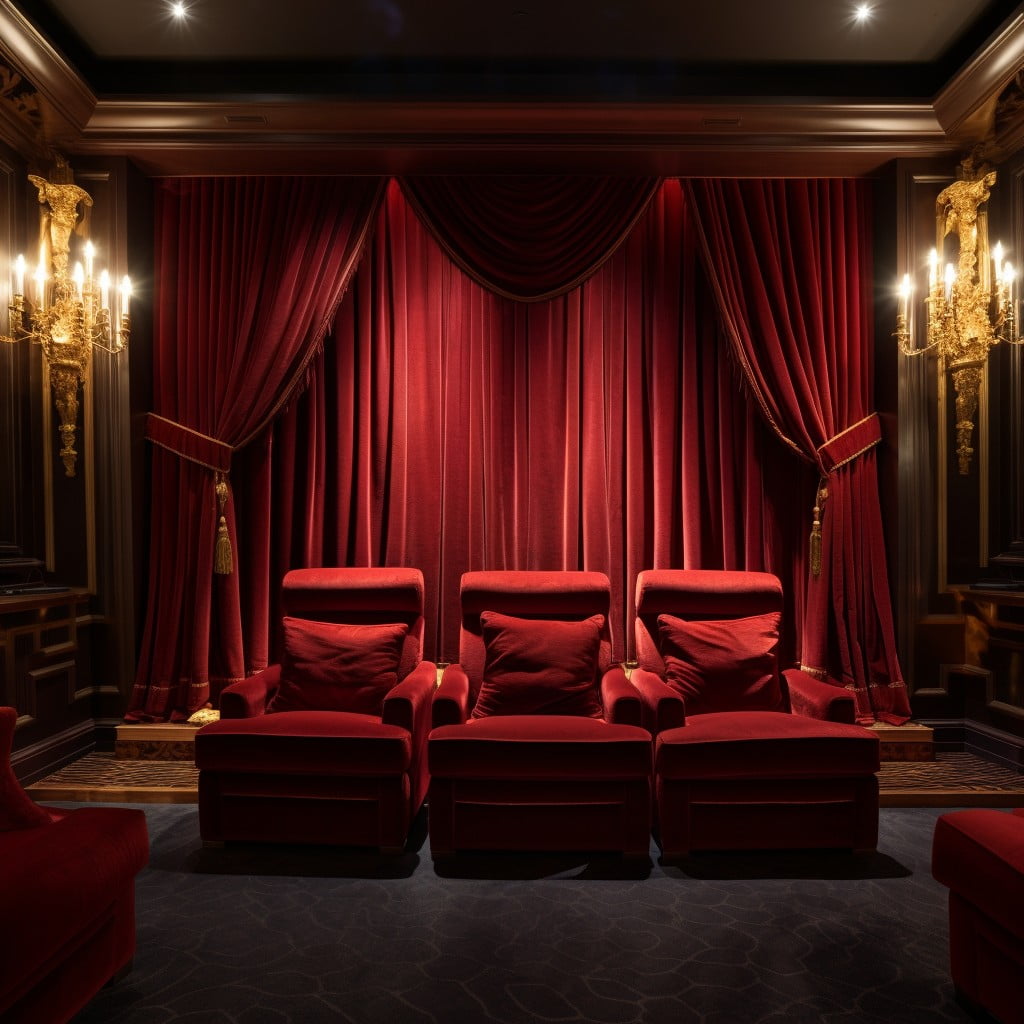 Small Theater Room Velvet Curtains for Luxury Touch