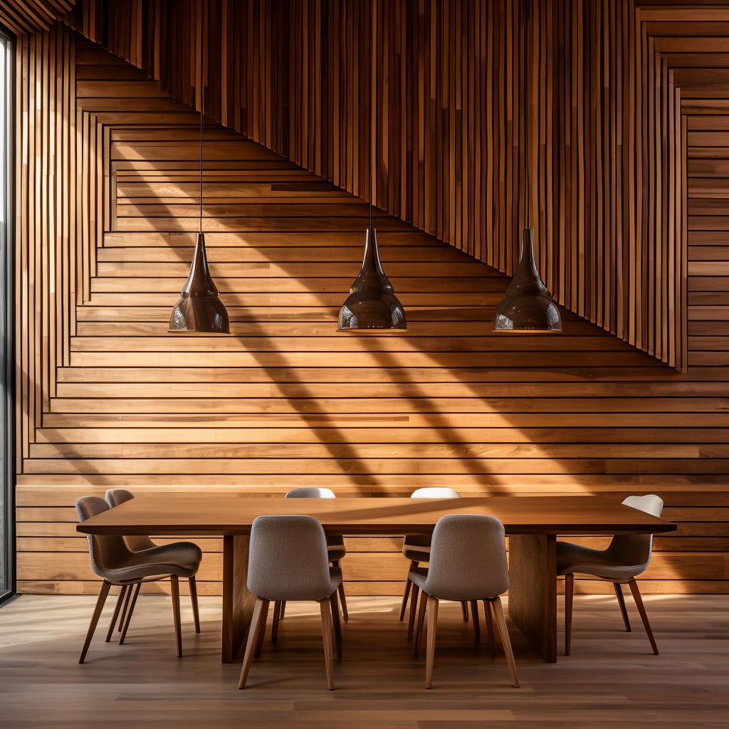 Staggered Wooden Slats Wall