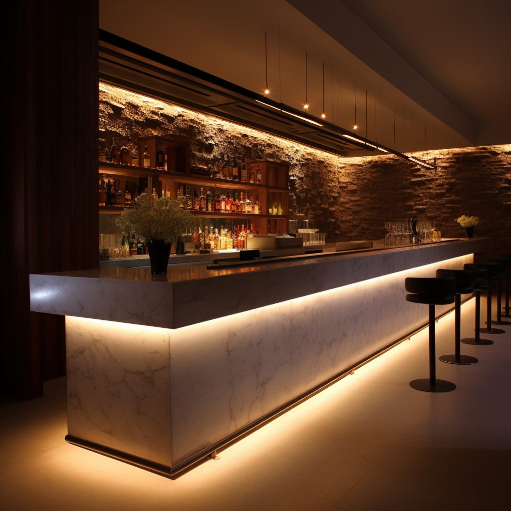 Under-counter Lighting for Bar Area Small Restaurant Bar Design
