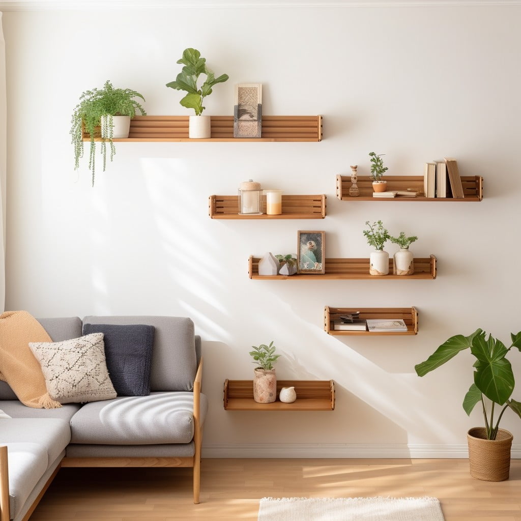 Wall-mounted Wooden Shelves