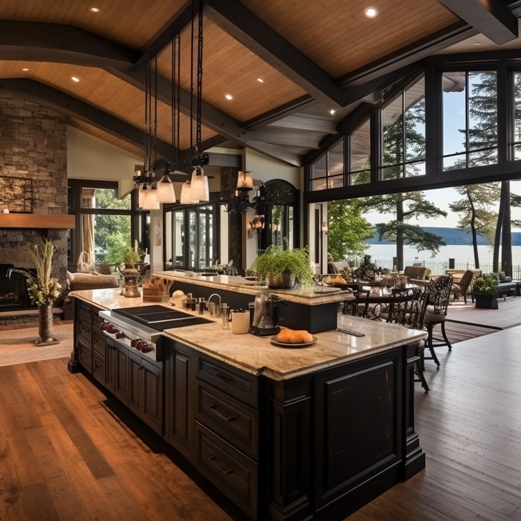 A Large, Gourmet Kitchen for Entertaining Lake House Design