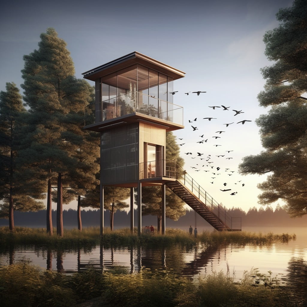 A Viewing Tower or Loft for Bird/wildlife Watching Lake House Design