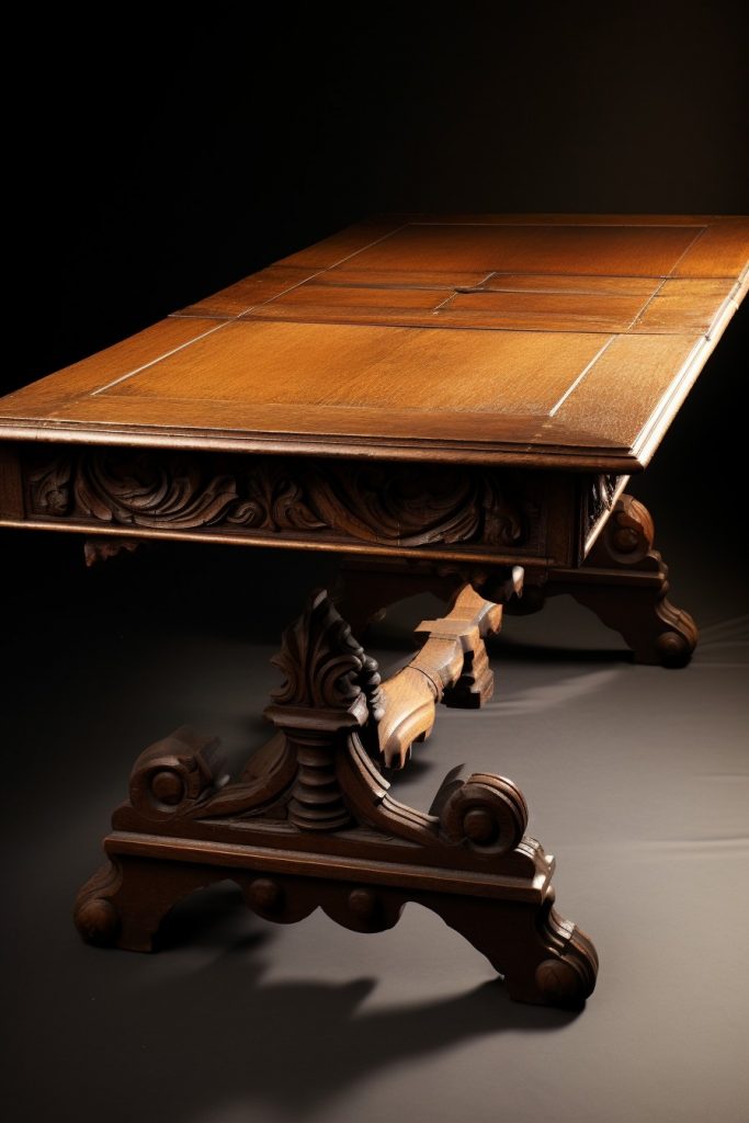 Antique-style Draw-leaf Table Table Design --ar 2:3