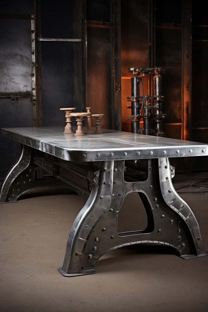 Industrial-style Metal Table Table Design --ar 2:3