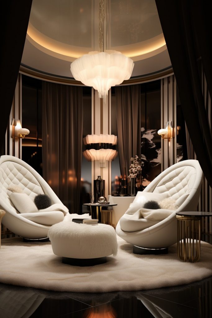 Luxurious Lounge Den Design --ar 2:3