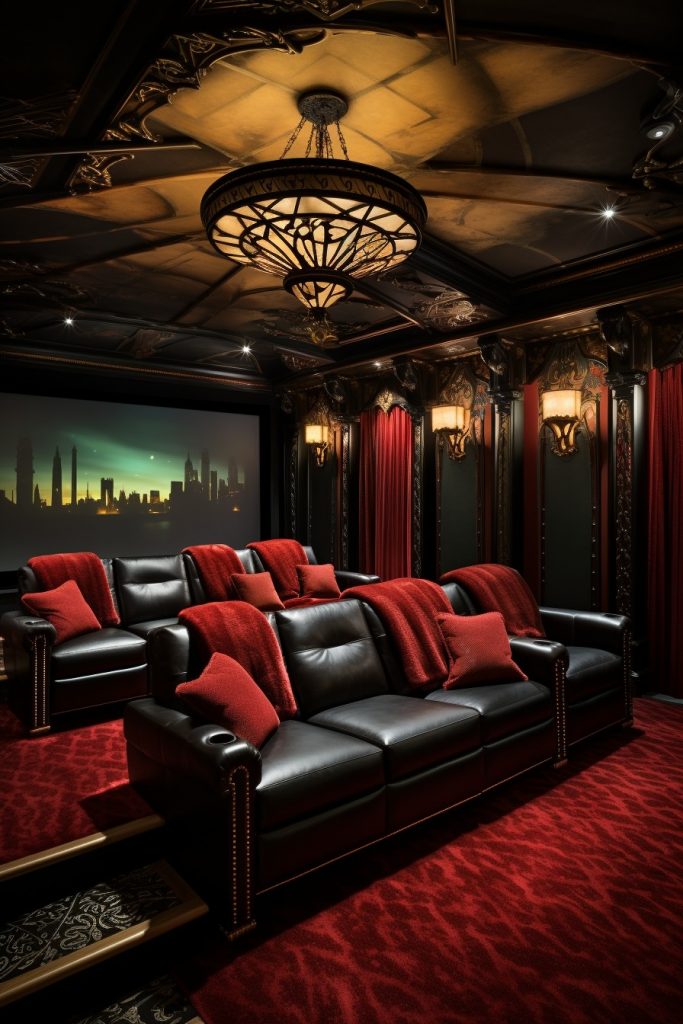 Movie Theater Style  Den Design --ar 2:3