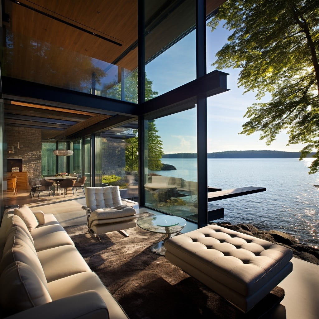 Panoramic Glass Windows for Scenic Views Lake House Design