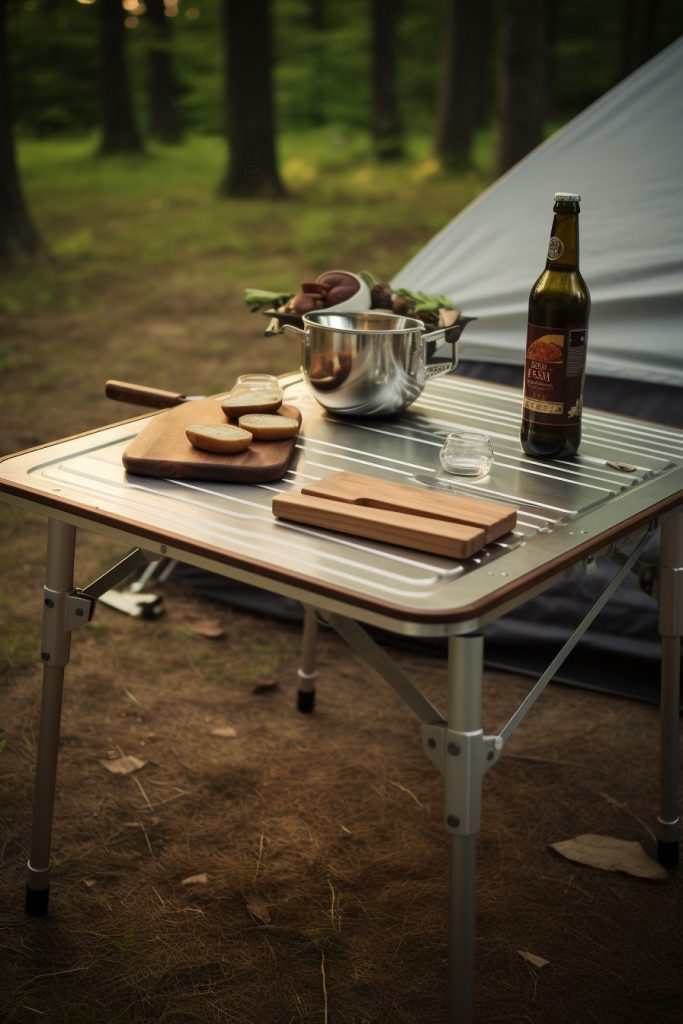 Portable, Lightweight Camping Table Table Design --ar 2:3
