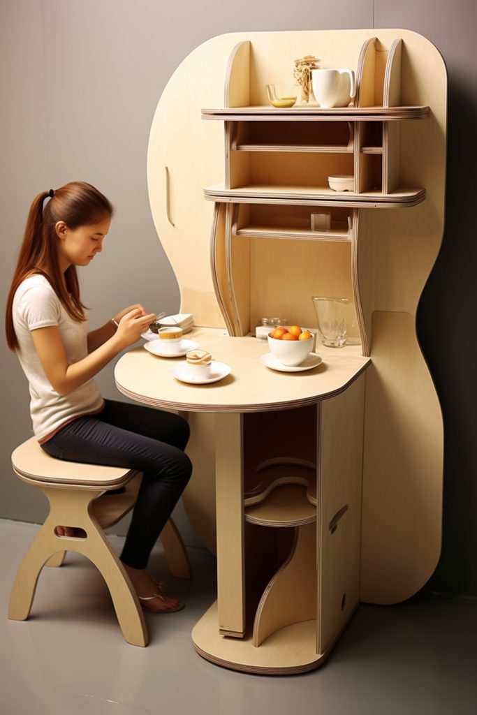 Space-saving Foldable Furniture Mini Restaurant --ar 2:3