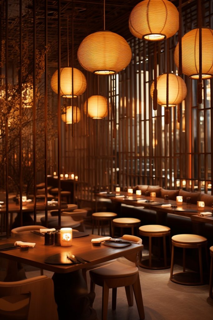 Warm, Welcoming Lighting Design Mini Restaurant --ar 2:3