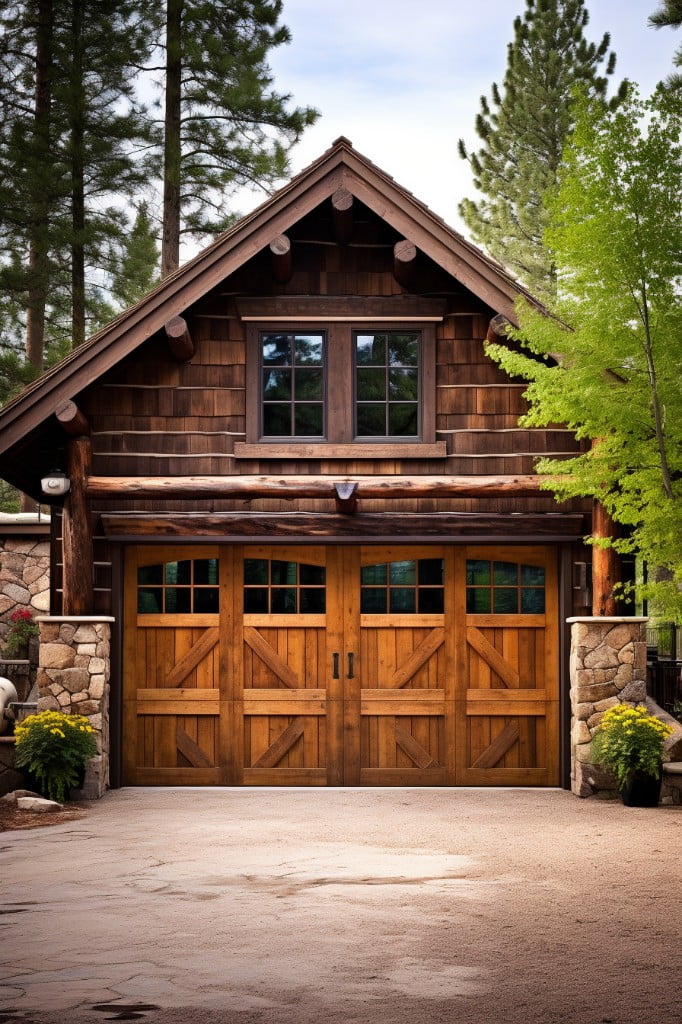 rustic log cabin style doors