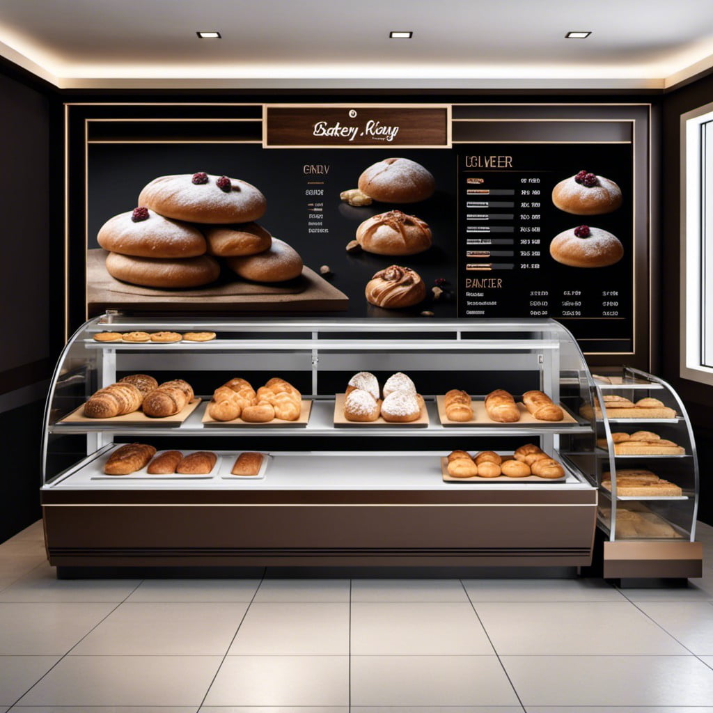 high tech modern bakery with digital menus