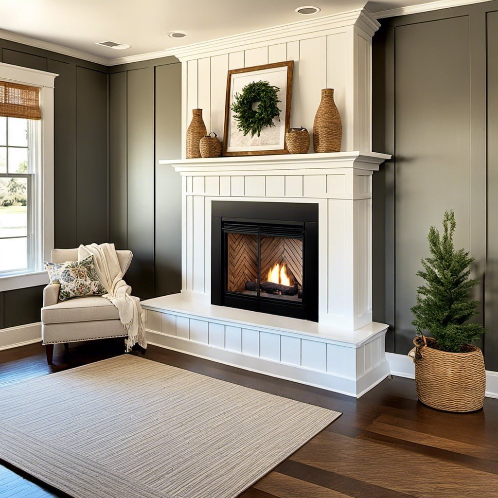 highlighting fireplaces or artwork with board and batten frames