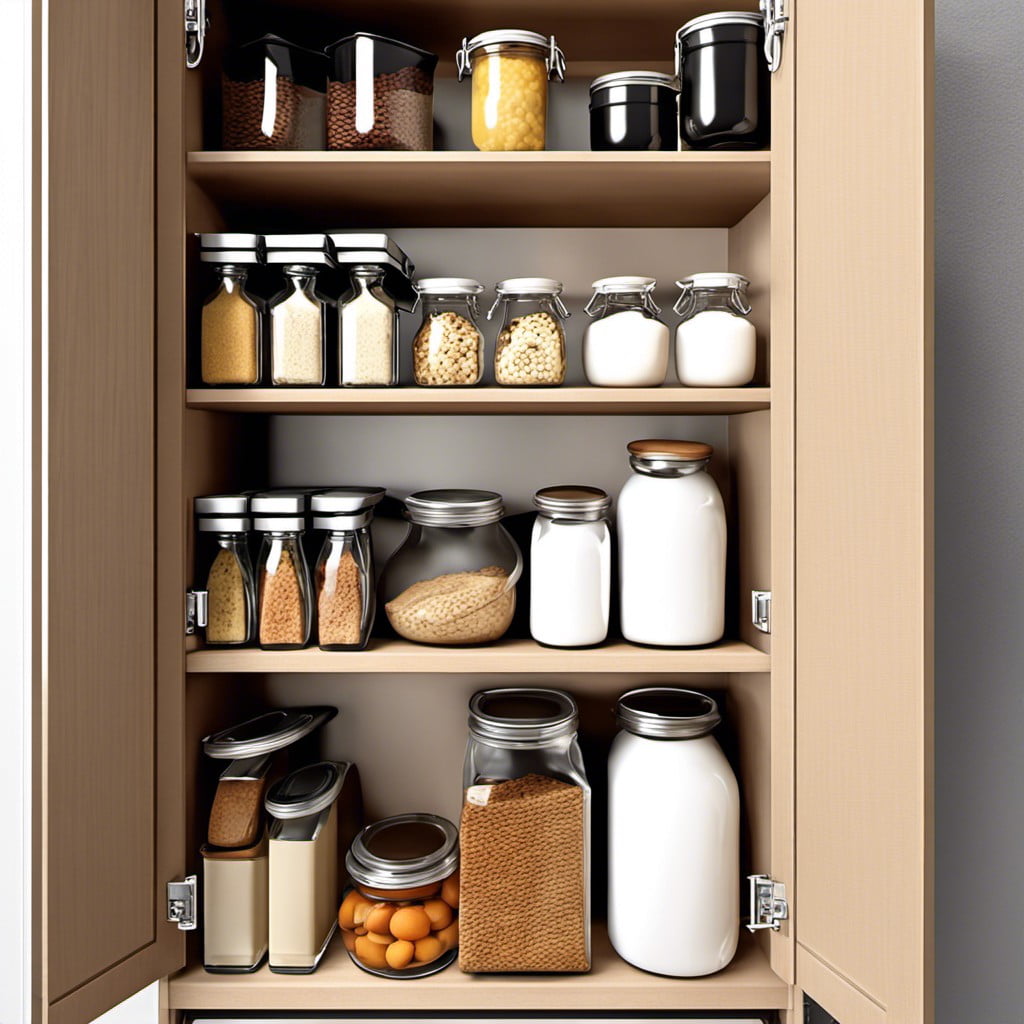 keep lesser used items in top shelves