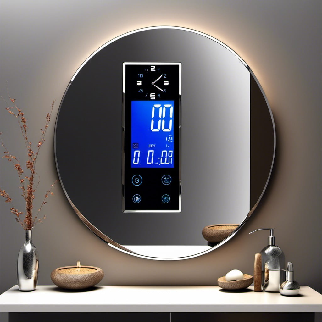 mirror with integrated clock