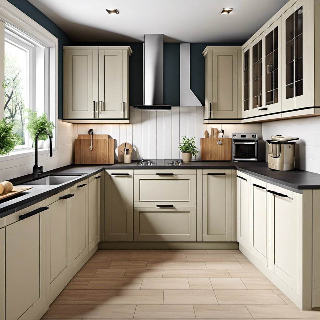 opt for slimline cabinets and appliances