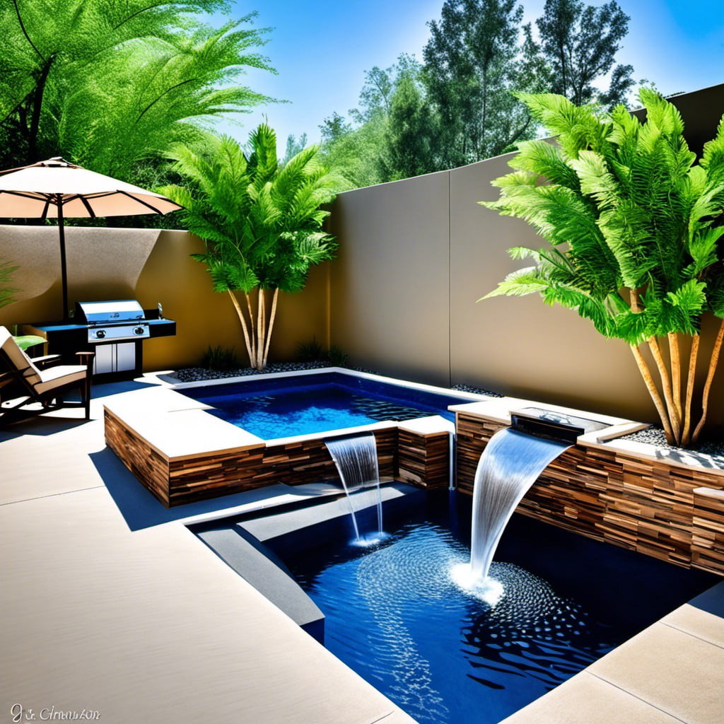 pool with artificial laminar fountains