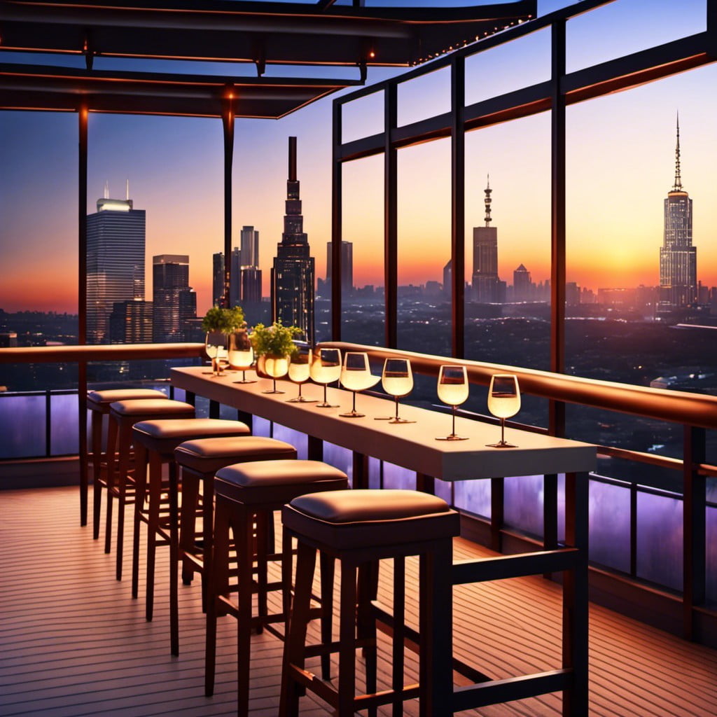 rooftop bar with city view